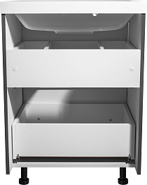 Stella Polare Тумба с раковиной Борнео 60 Люкс графит матовый – фотография-5